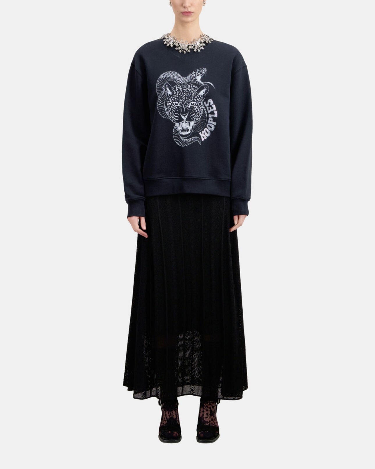 The Kooples FEMME BLACK sweatshirt avec sérigraphie noir