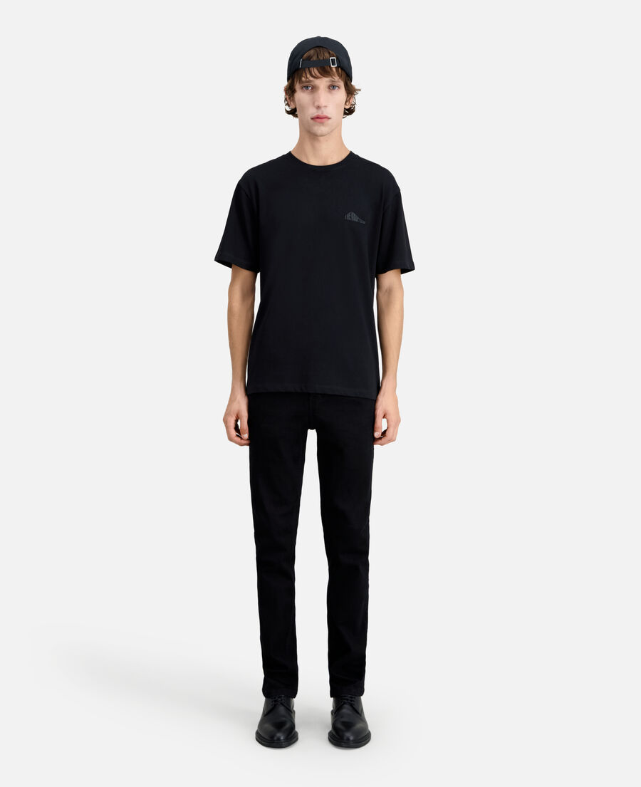 Men's black t-shirt with graphic logo serigraphy | The Kooples - UK