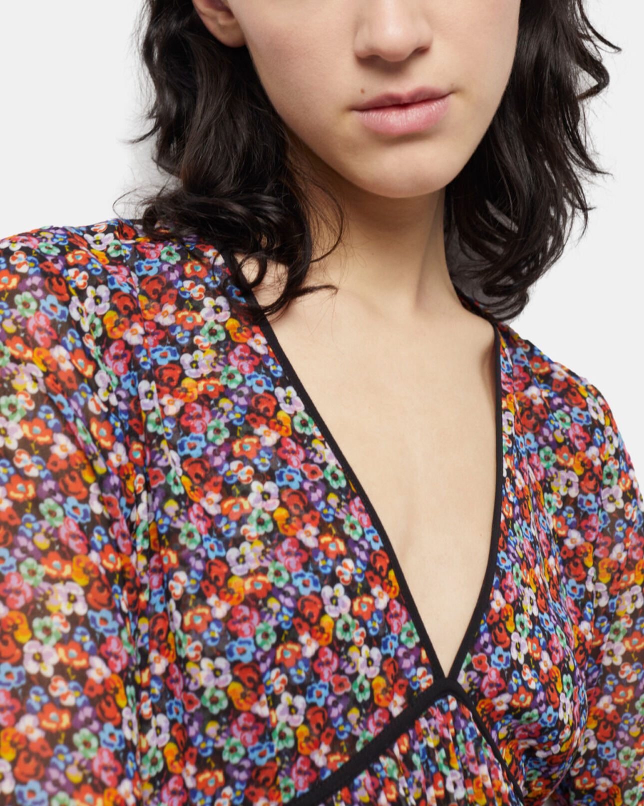 The Kooples DAMEN MULTICOLOR kurzes, mehrfarbiges kleid mit plissierung
