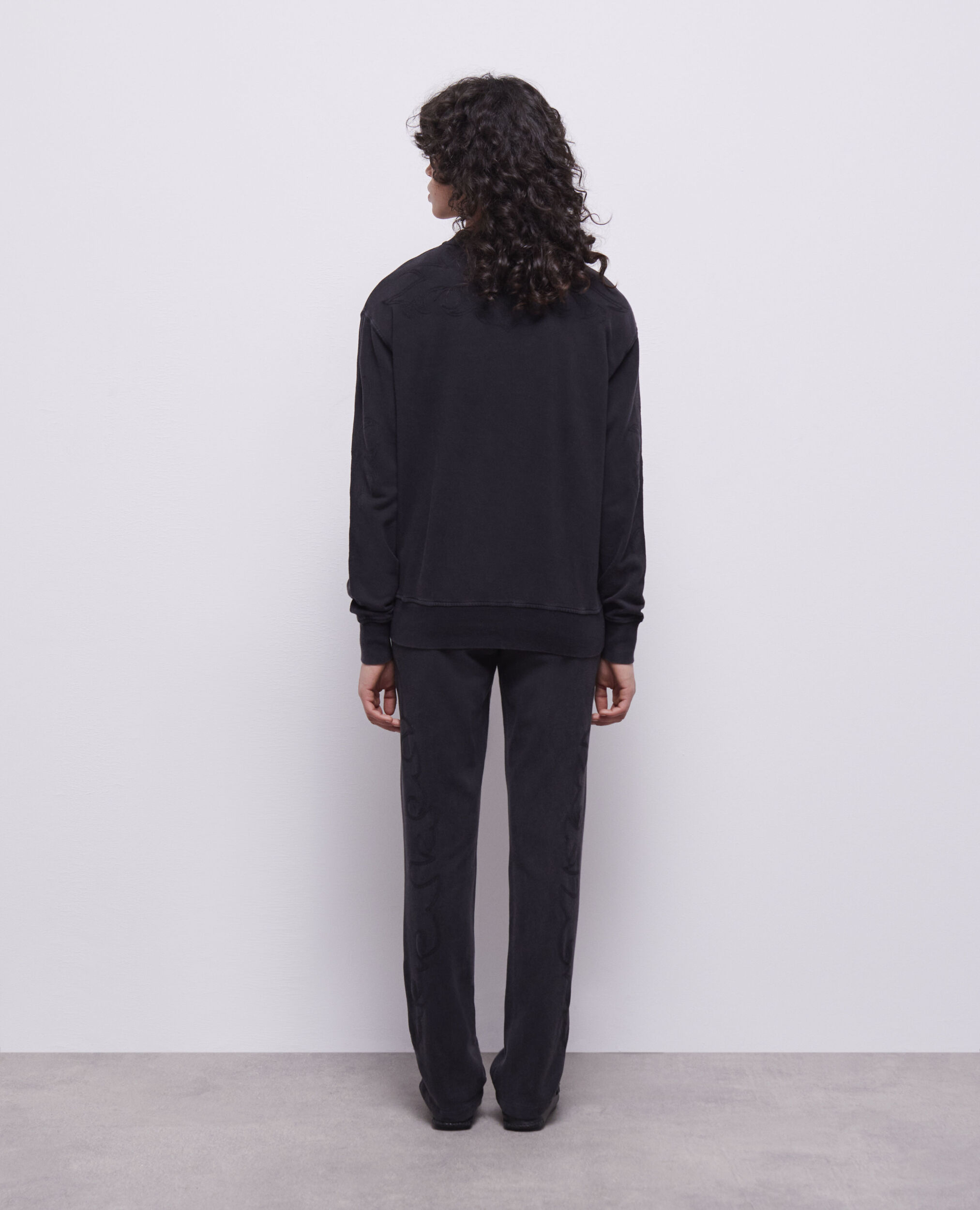 Reclaimed vintage sweat with logo embroidery and taping in black on sale