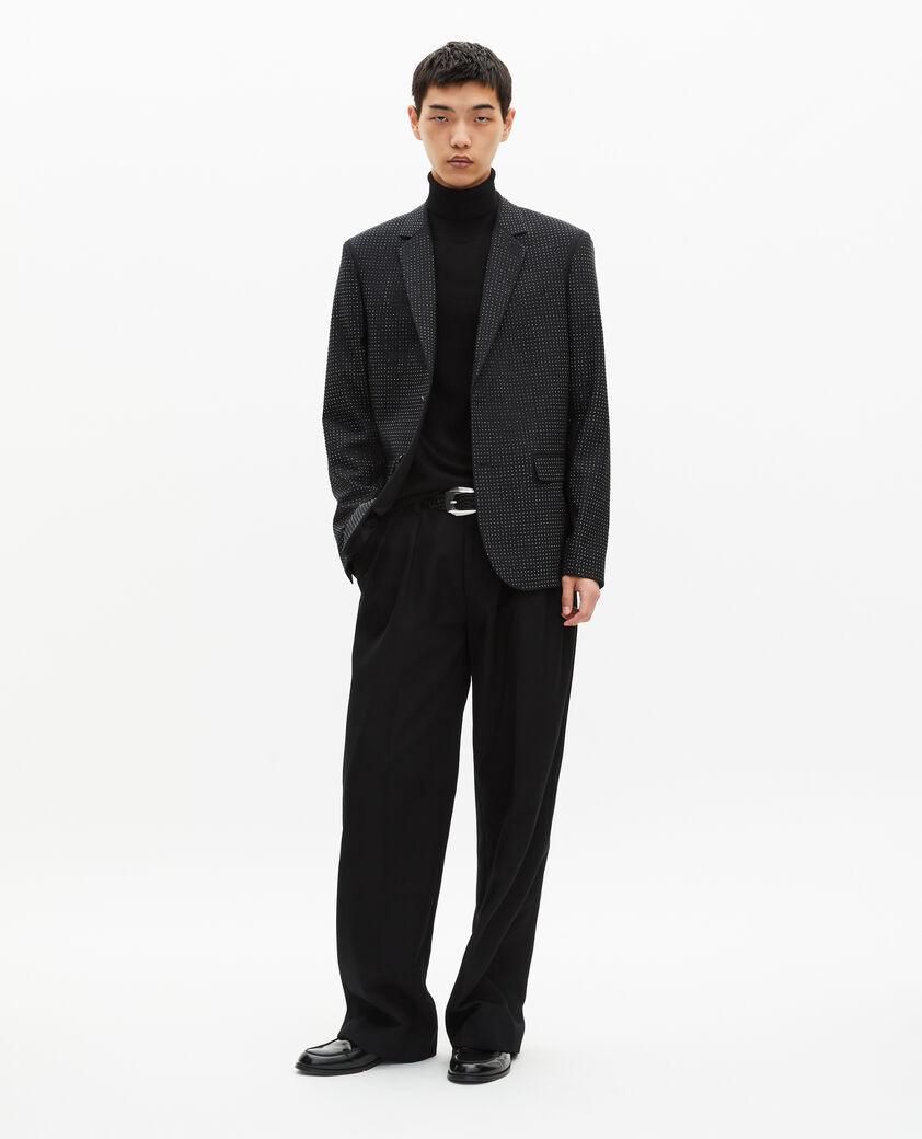 The Kooples HERREN BLACK schwarze jacke mit strasssteinen