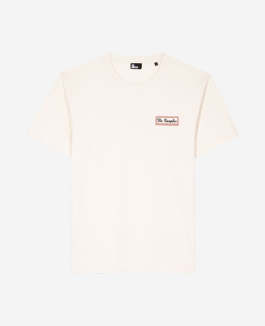 The Kooples HOMME LIGHT BEIGE t-shirt avec s&eacute;rigraphie via prony beige