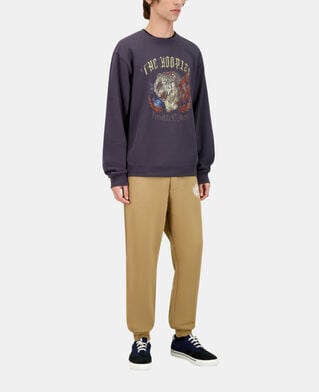 The Kooples MEN CARBONE carbon gray sweatshirt with fire tiger serigraphy