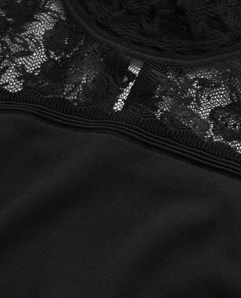 The Kooples WOMEN BLACK black sweater with lace details