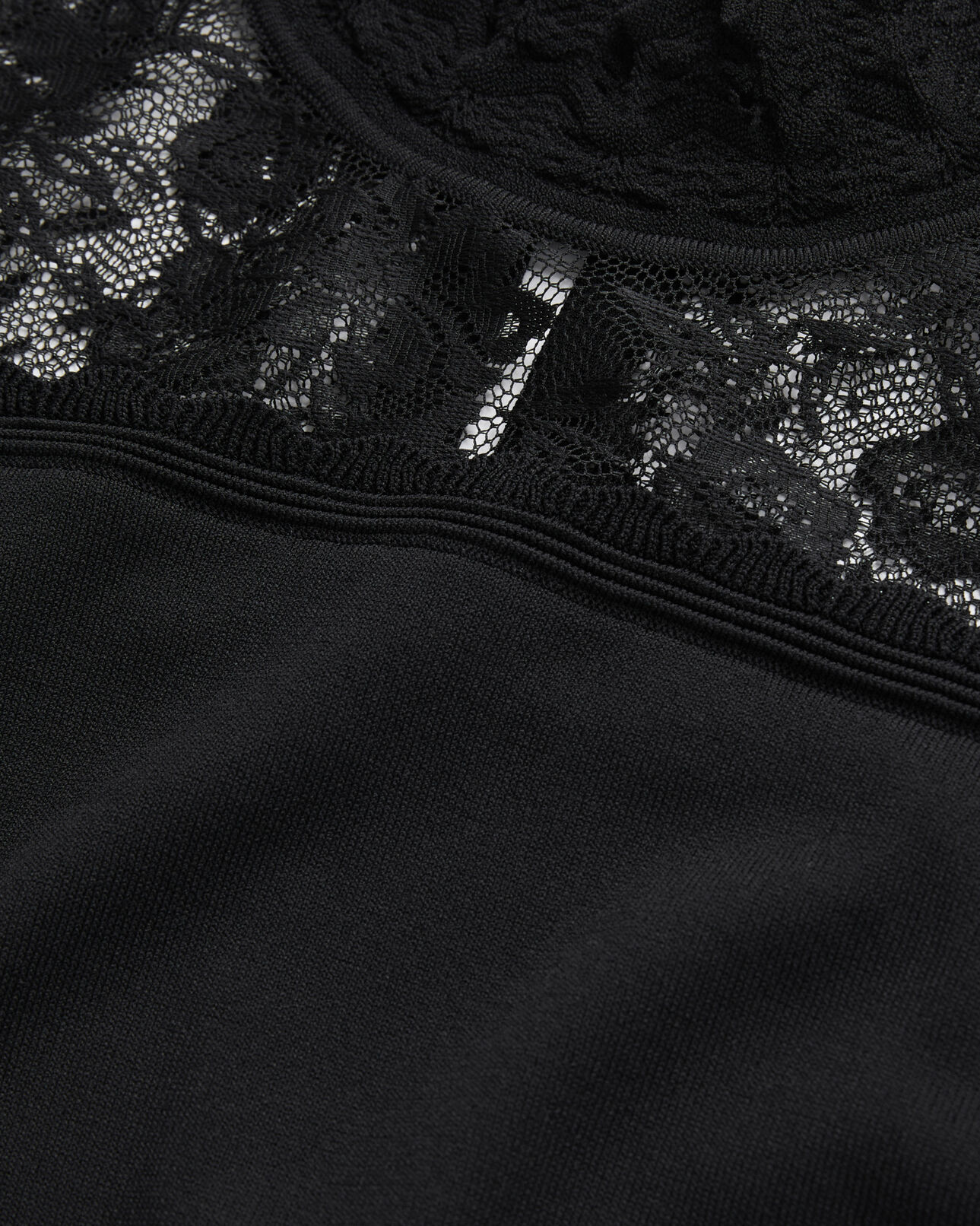 The Kooples FEMME BLACK pull noir avec détails en dentelle