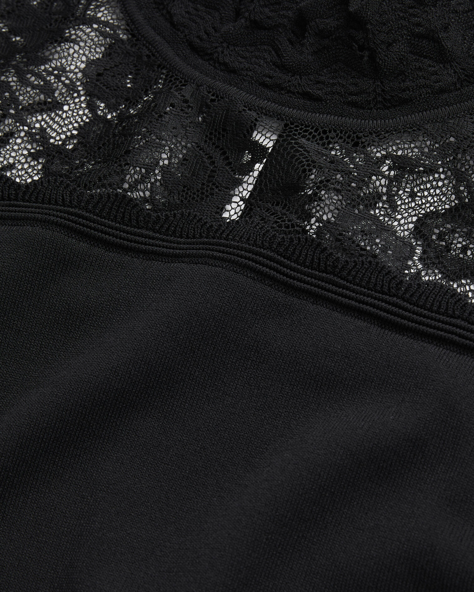 Pull noir avec détails en dentelle, BLACK, hi-res image number null