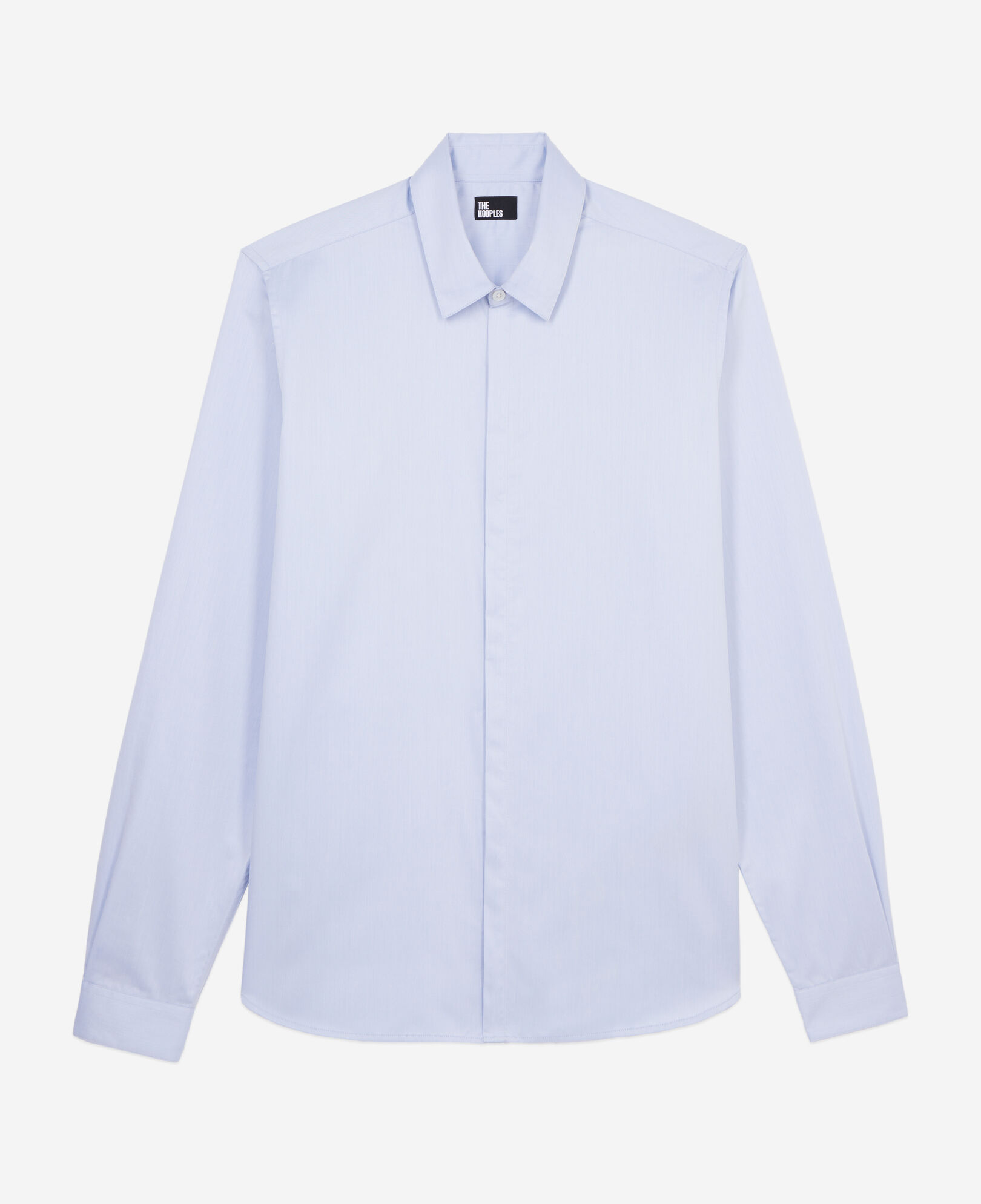The Kooples MEN LIGHT BLUE sky blue cotton shirt with classic collar
