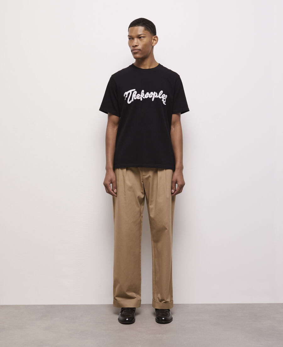 men's black t-shirt with snake logo print