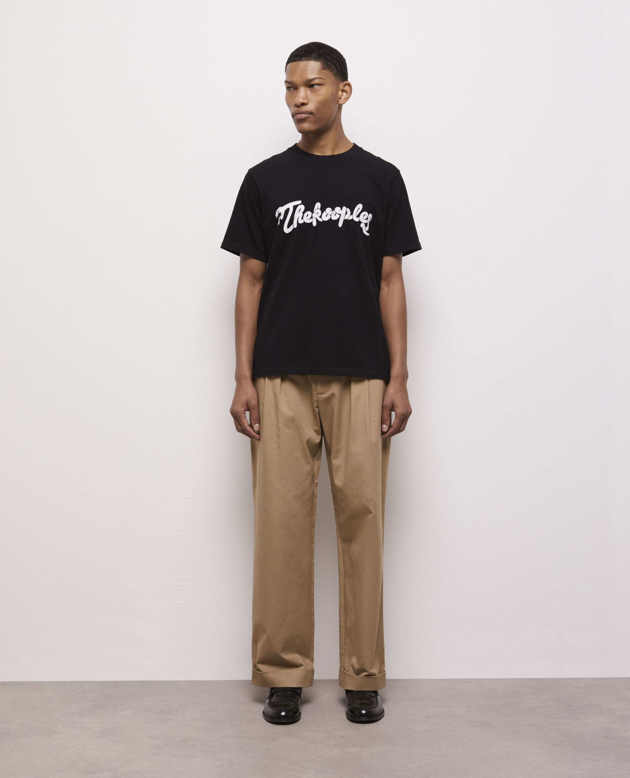 Men's black t-shirt with snake logo print, BLACK WASHED, hi-res image number null