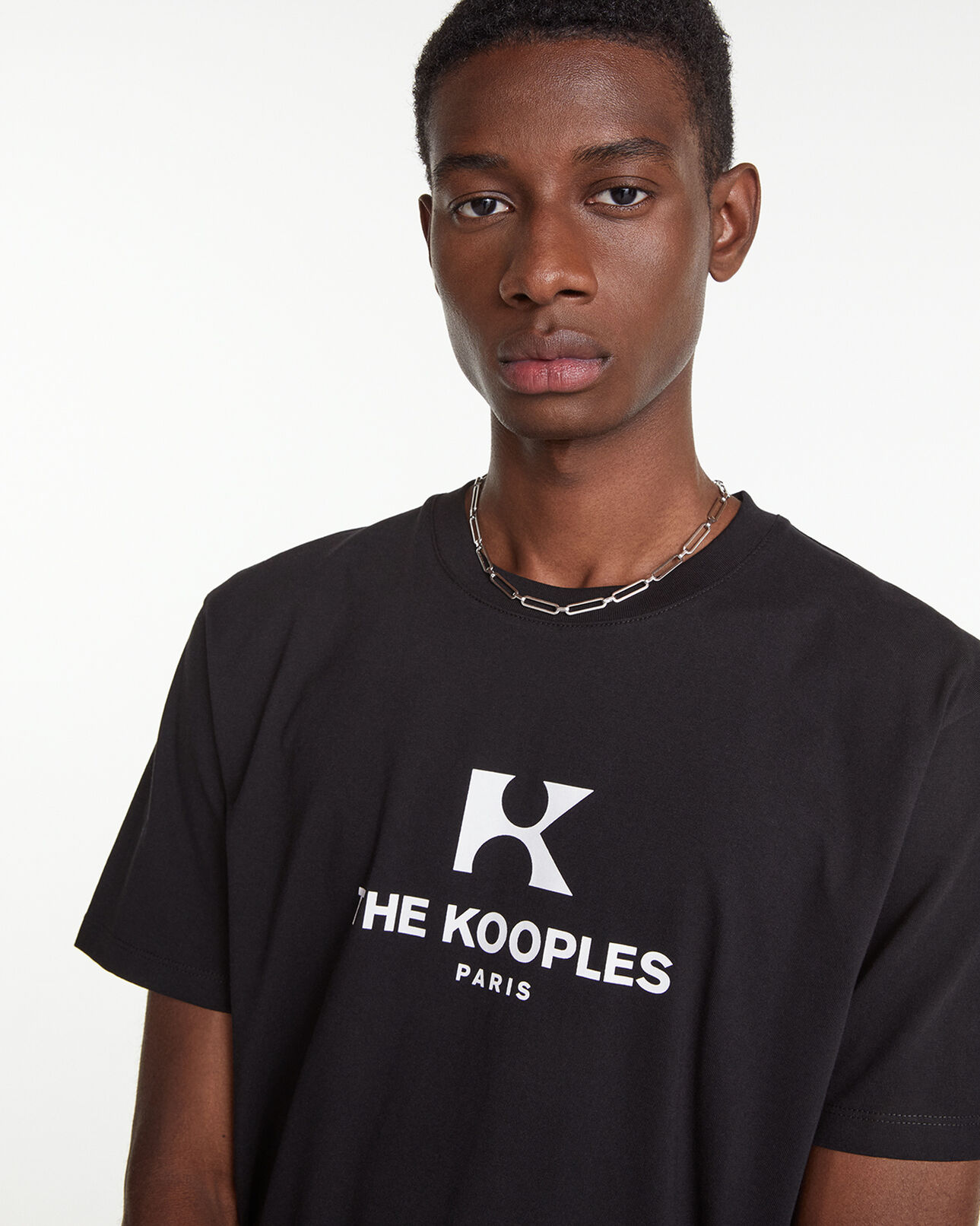 The Kooples HOMBRE BLACK camiseta negra algodón logotipo monograma