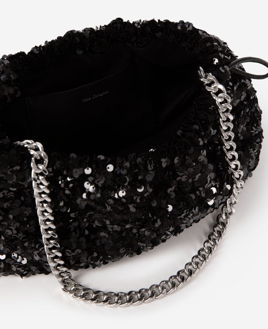 The Kooples FEMME BLACK sac taylor à sequins noir