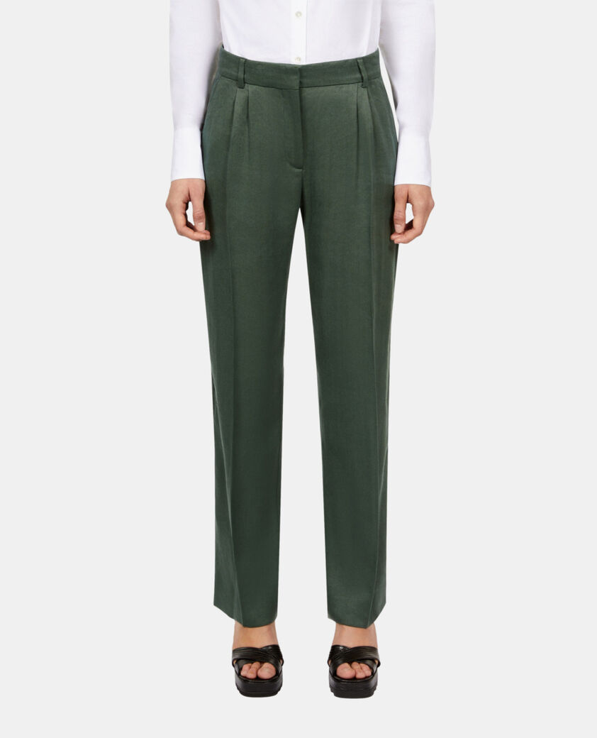 The Kooples WOMEN WOOD KAKI green suit trousers