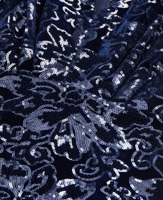 The Kooples F NAVY short navy blue velvet dress with sequins