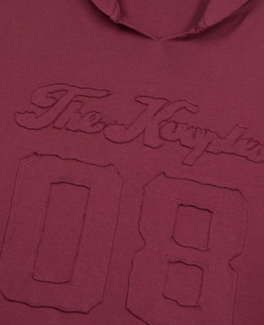 The Kooples HOMBRE BURGUNDY camiseta manga larga capucha burdeos