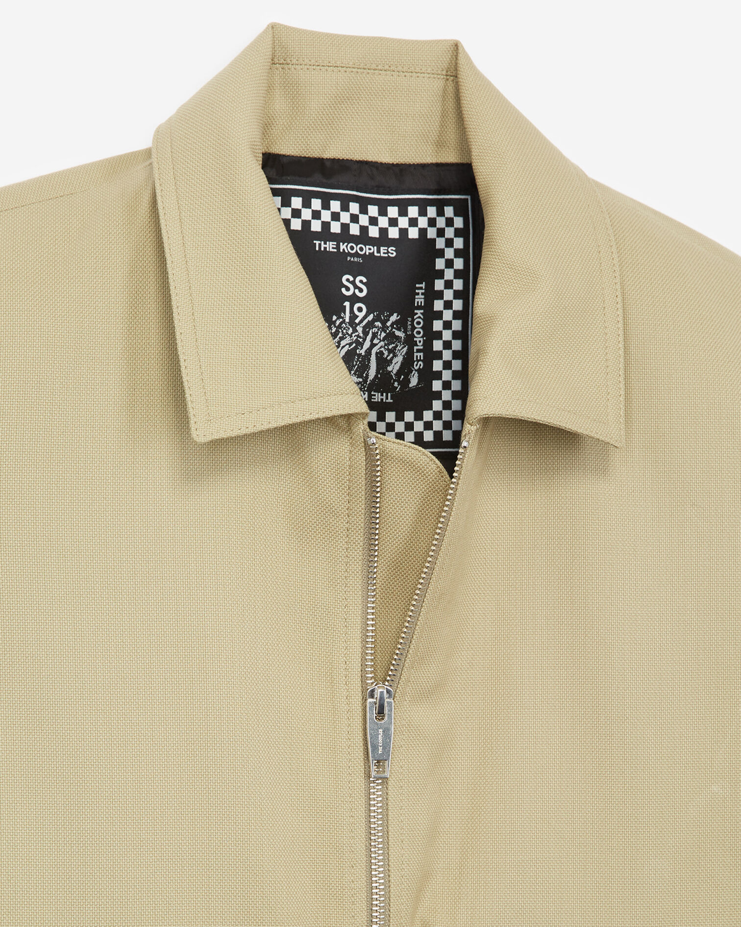 Beiger Blouson mit Reißverschluss und Einsatz mit lederdetail, BEIGE, hi-res image number null