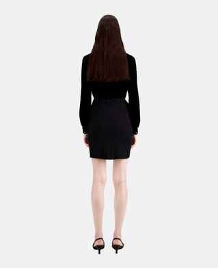 The Kooples FEMME BLACK jupe courte noire effet pailleté