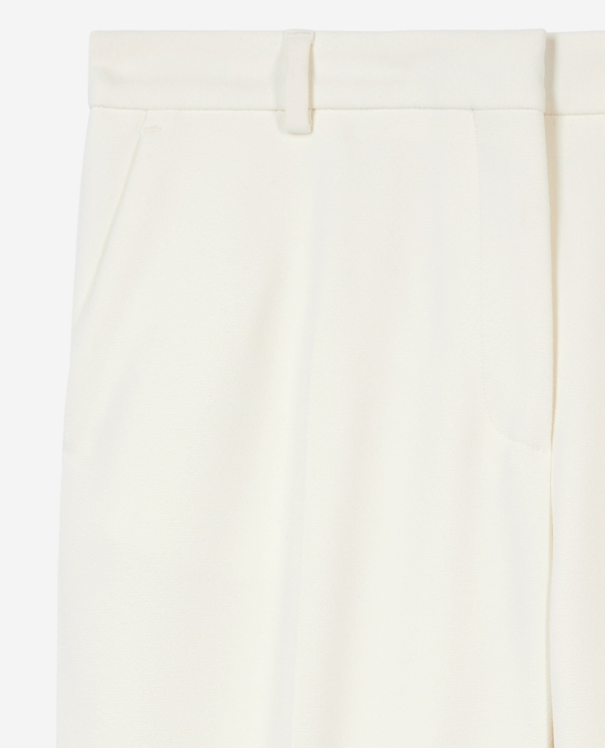 Ecru straight-cut crepe tailored pants, ECRU, hi-res image number null