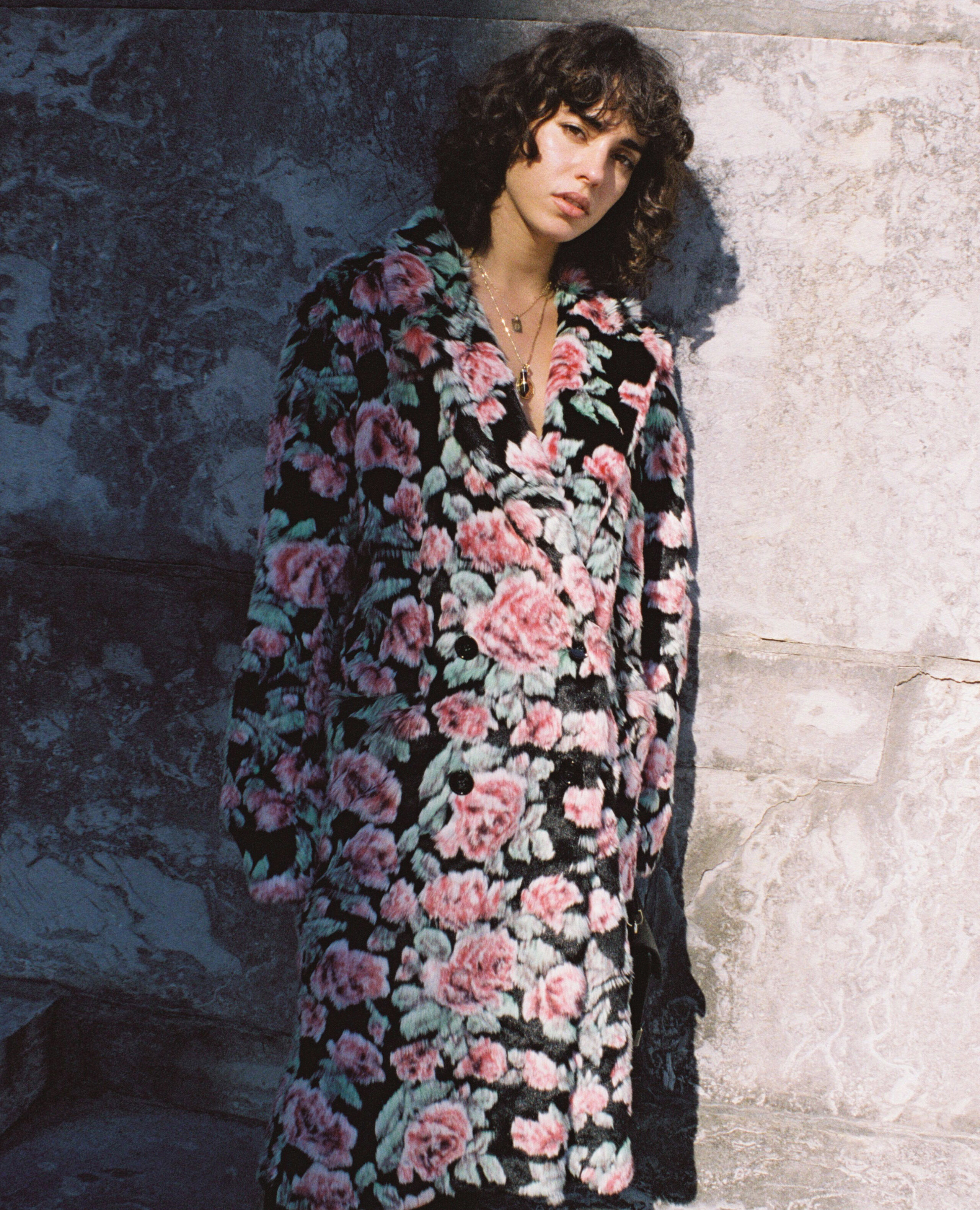 Neon rose coat top