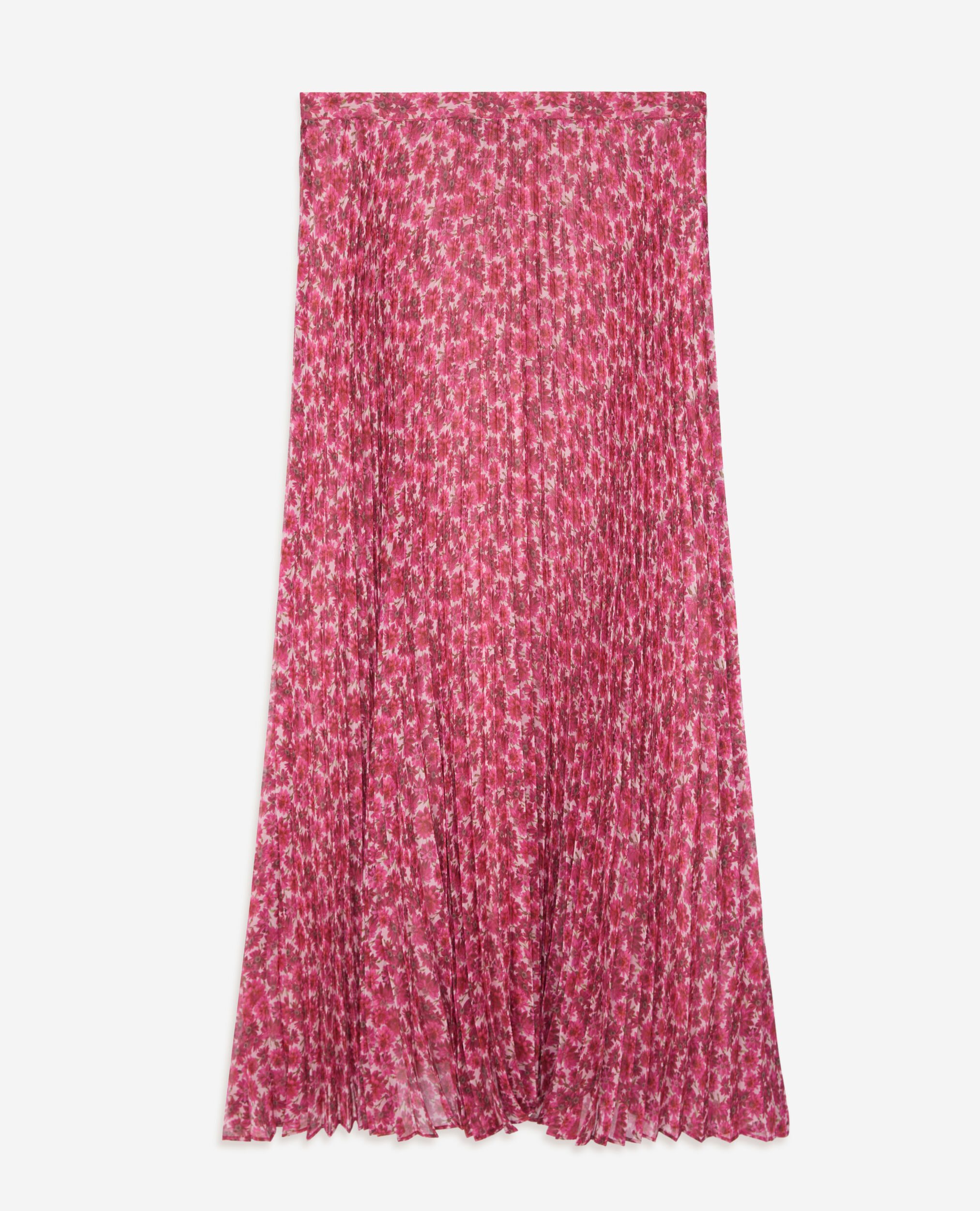 Printed pleated long skirt, PINK, hi-res image number null