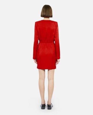 The Kooples WOMEN ORIENTAL RED short red jacquard polka dot dress