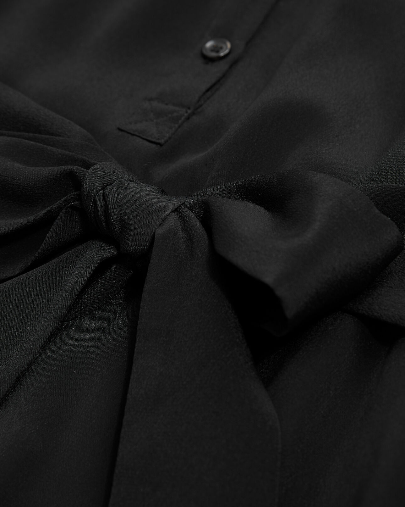 The Kooples FEMME BLACK robe longue noire col chemise dos plissé