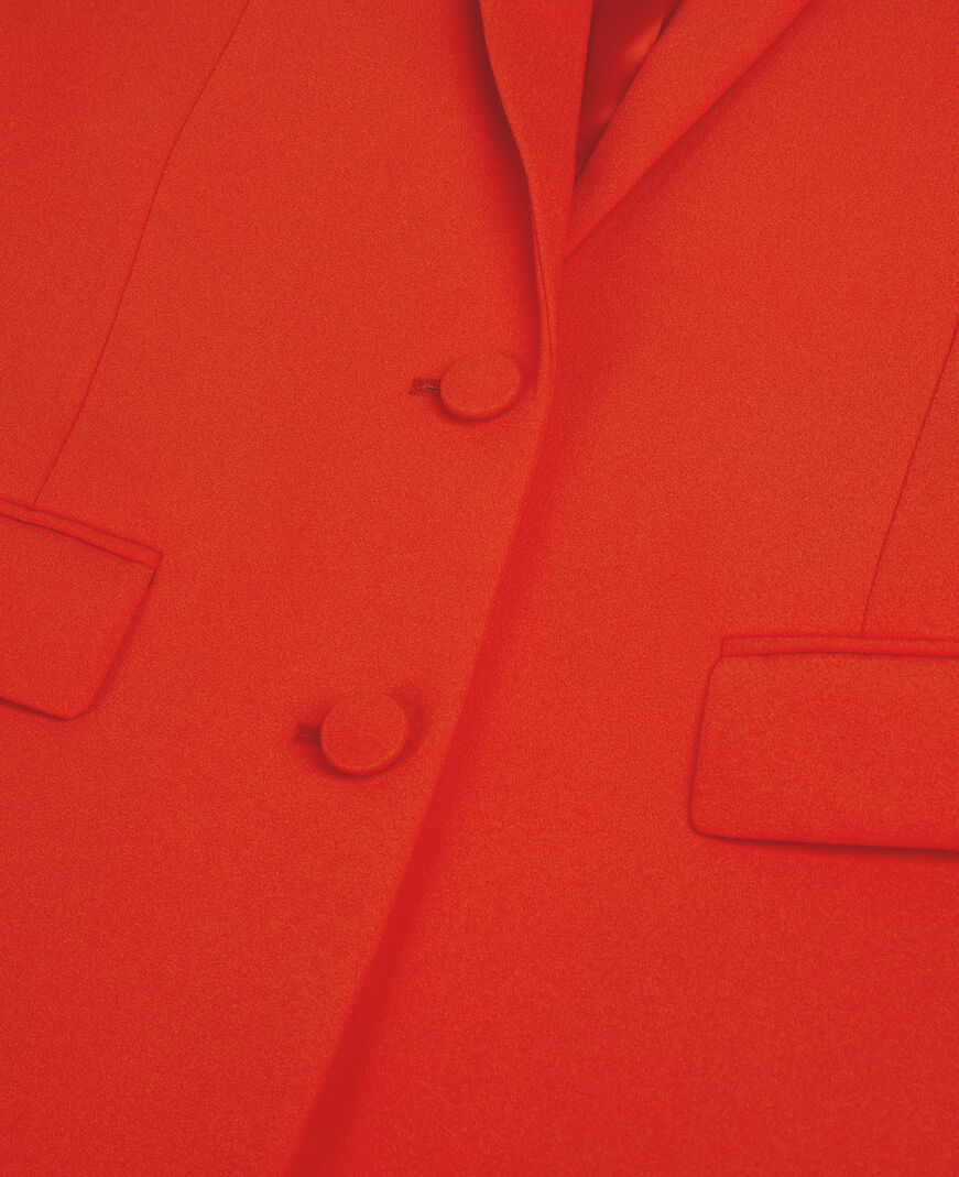 The Kooples F RED red crepe suit jacket