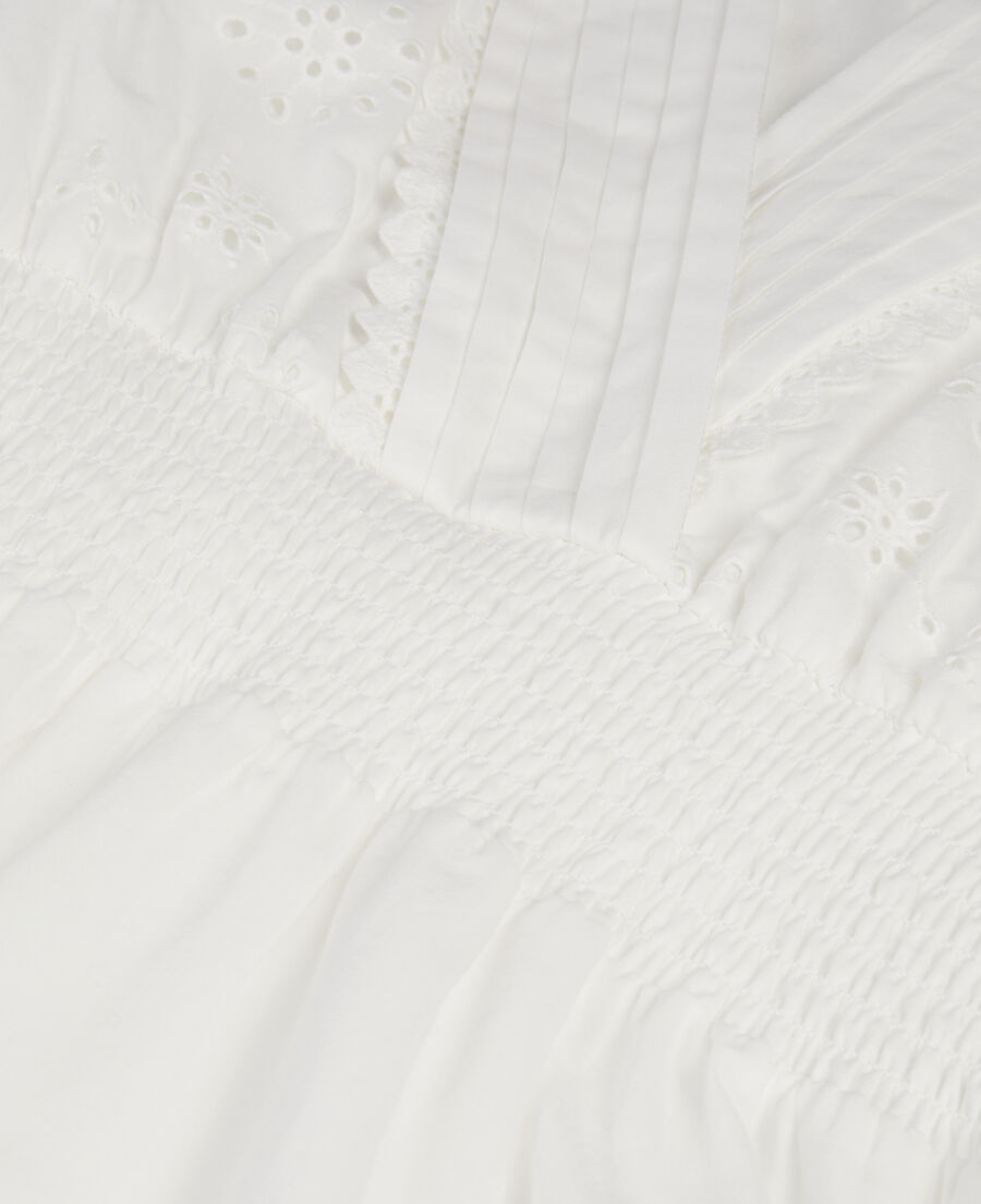 The Kooples WOMEN WHITE short white dress in english embroidery