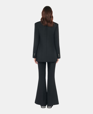 The Kooples FEMME BLACK veste tailleur en laine m&eacute;lang&eacute;e noire