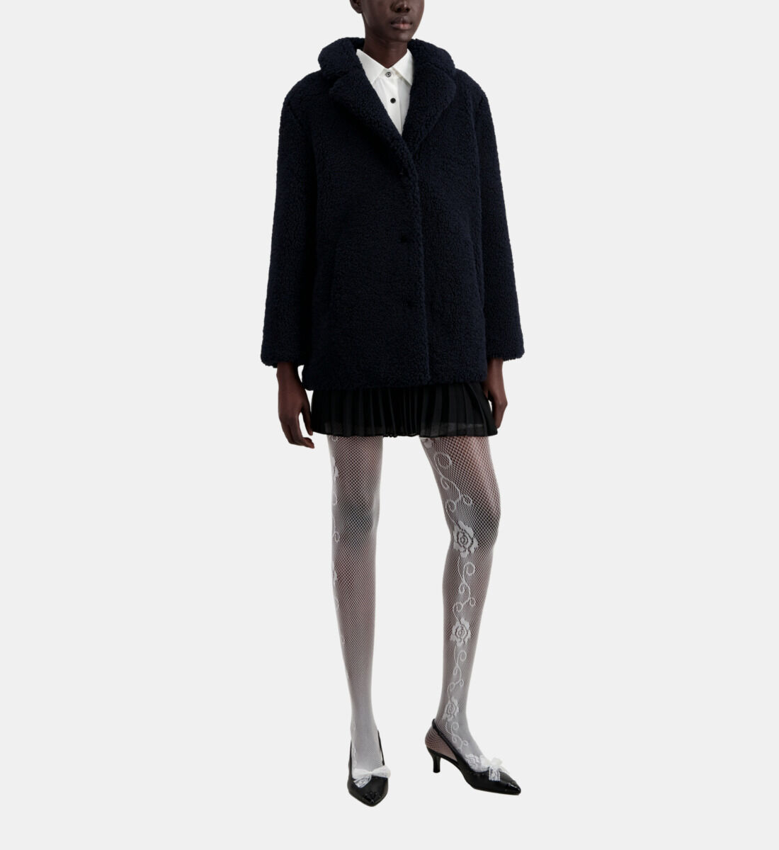 Short navy blue faux fur coat The Kooples
