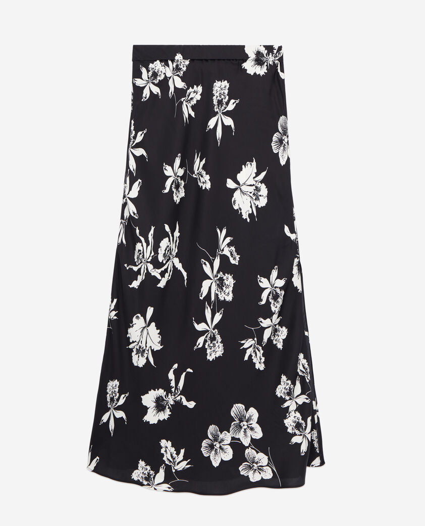 The Kooples FEMME BLACK WHITE jupe longue imprimée noire