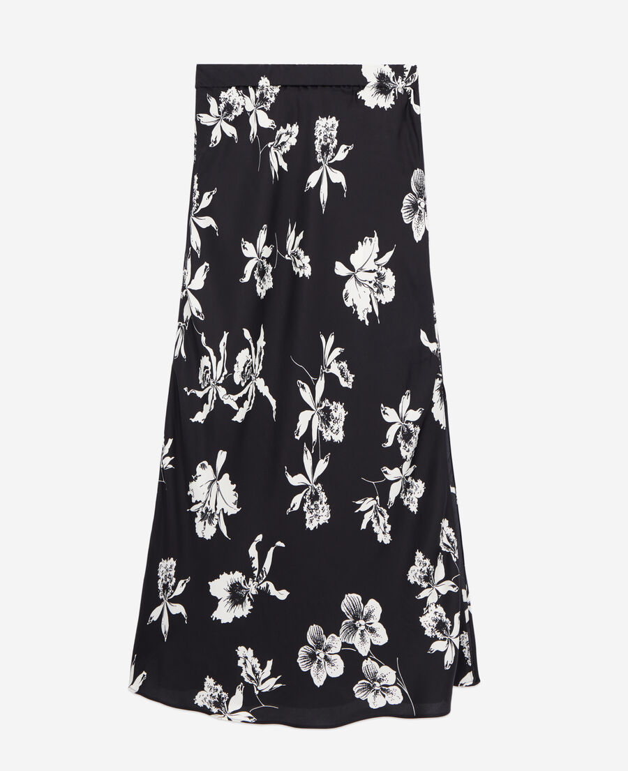 The Kooples FEMME BLACK WHITE jupe longue imprimée noire