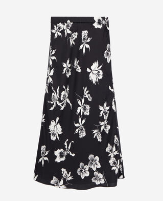 The Kooples FEMME BLACK WHITE jupe longue imprimée noire