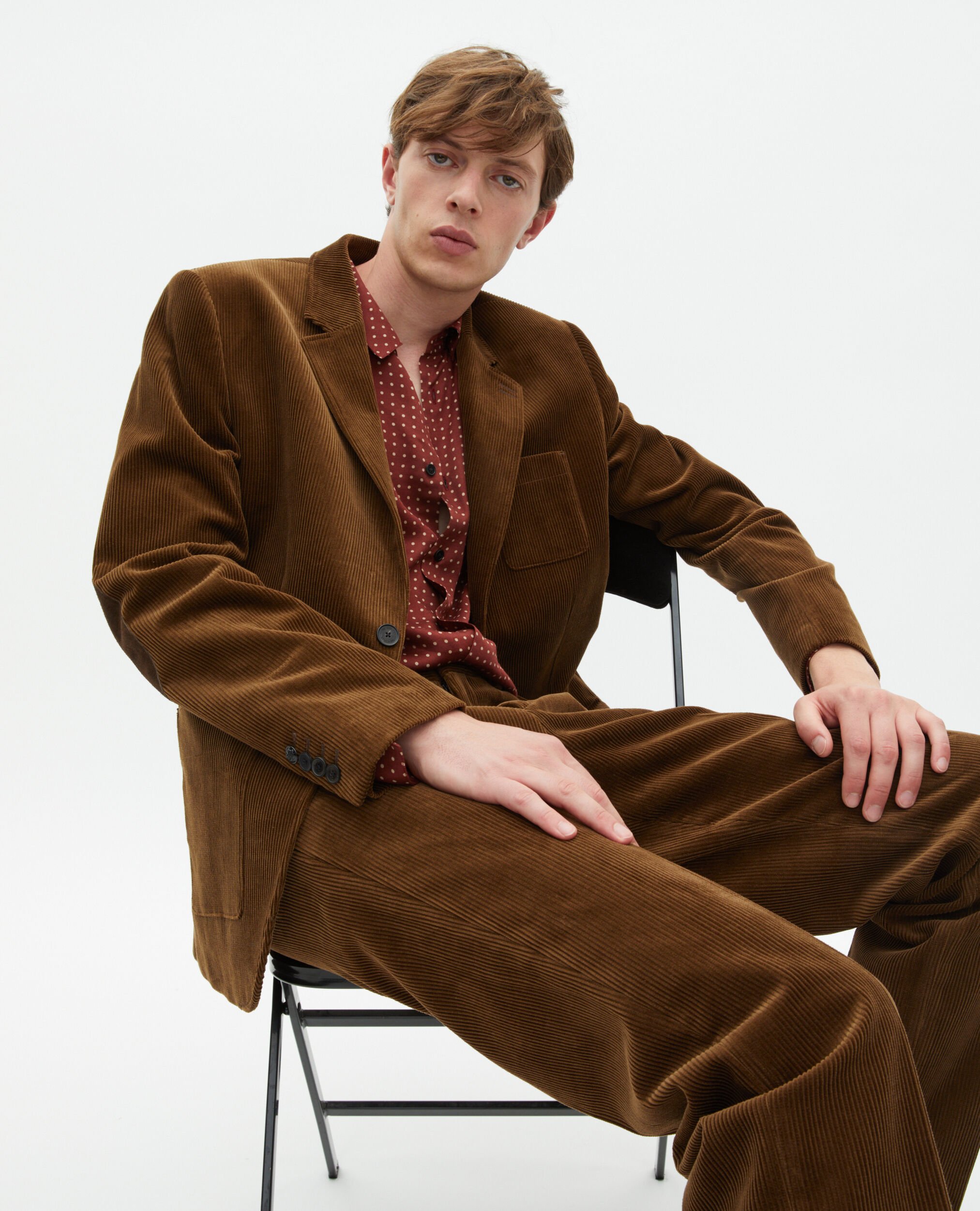 Brown corduroy suit jacket, CARAMEL, hi-res image number null
