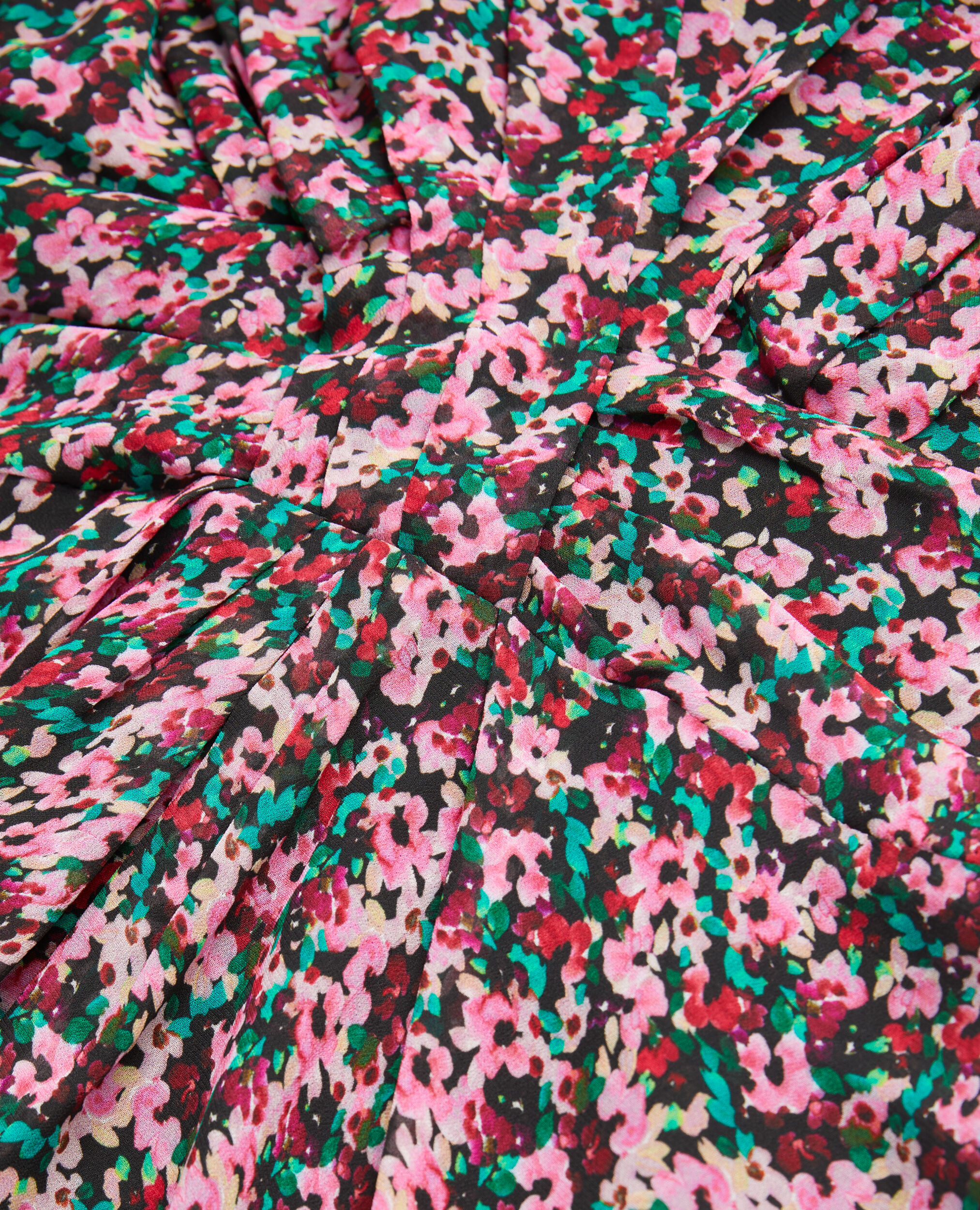 Short printed dress with draping, MULTICOLOR, hi-res image number null