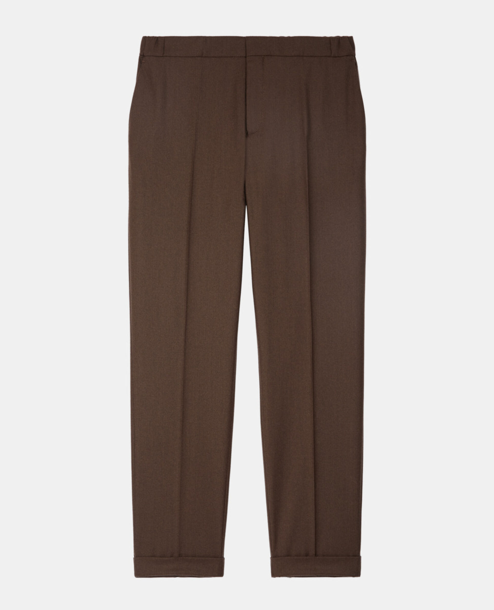 Pantalon en laine marron, BROWN, hi-res image number null