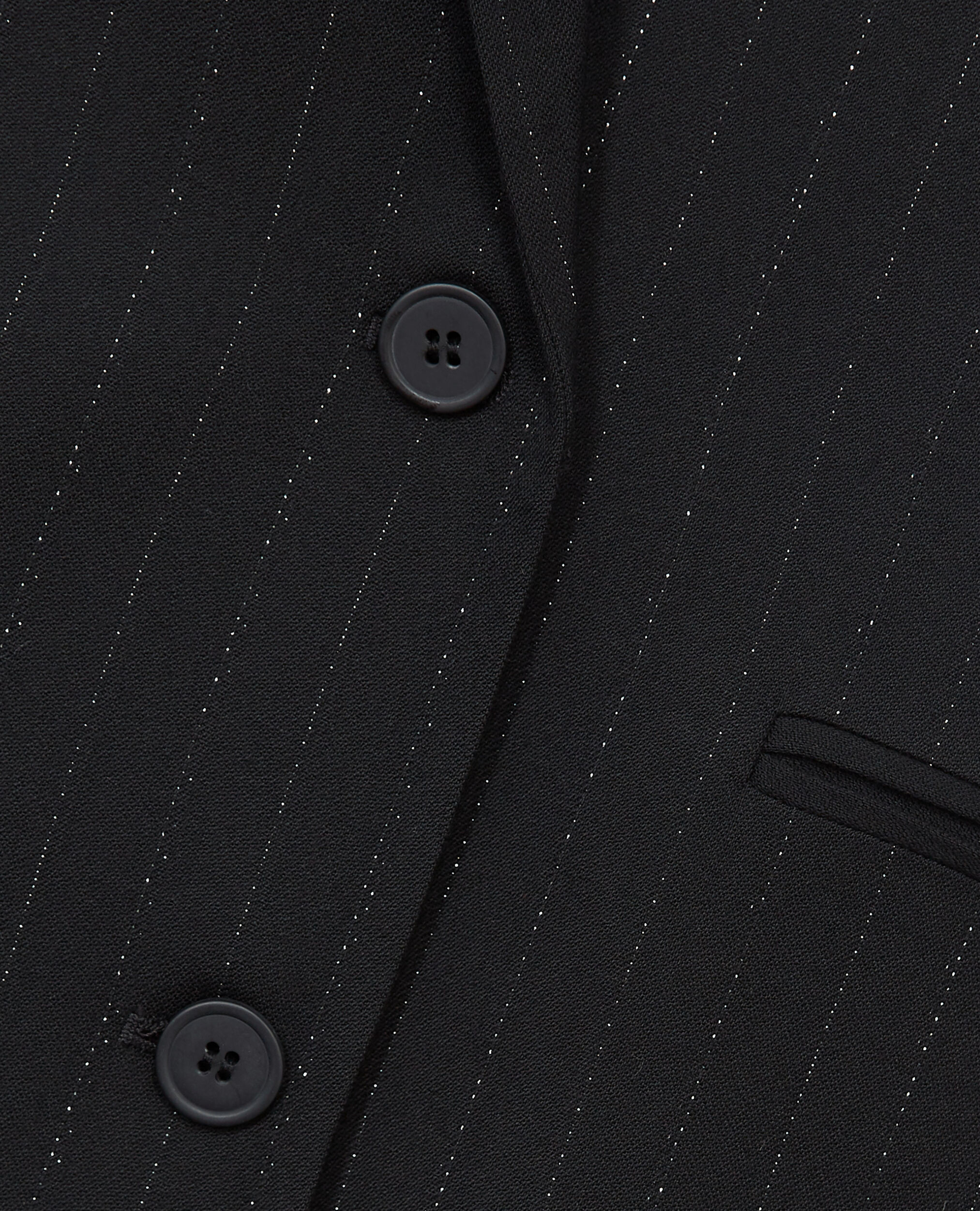 Straight-fit black jacket with lurex stripes, BLACK / SILVER, hi-res image number null