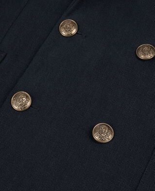 The Kooples HOMME DARK NAVY blazer en lin bleu marine