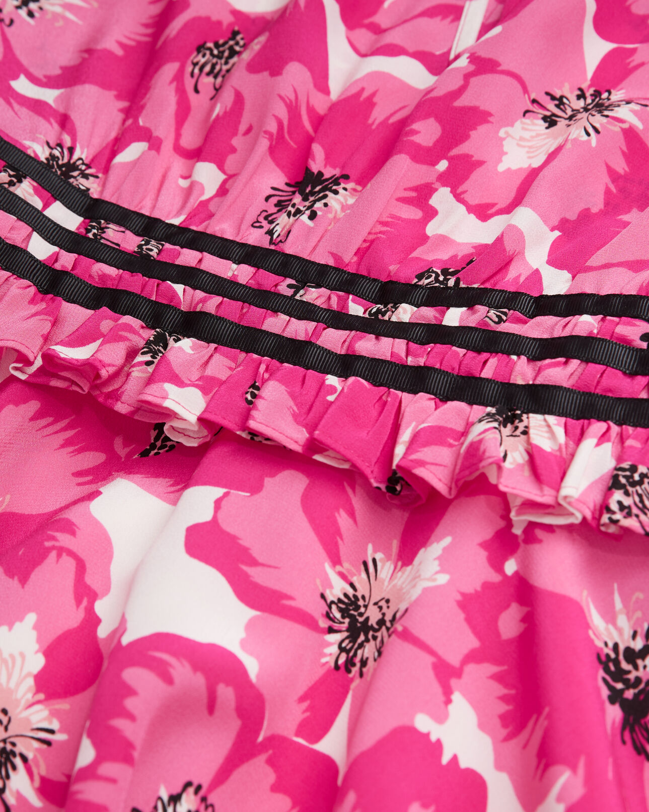 The Kooples WOMEN PINK short printed silk dress