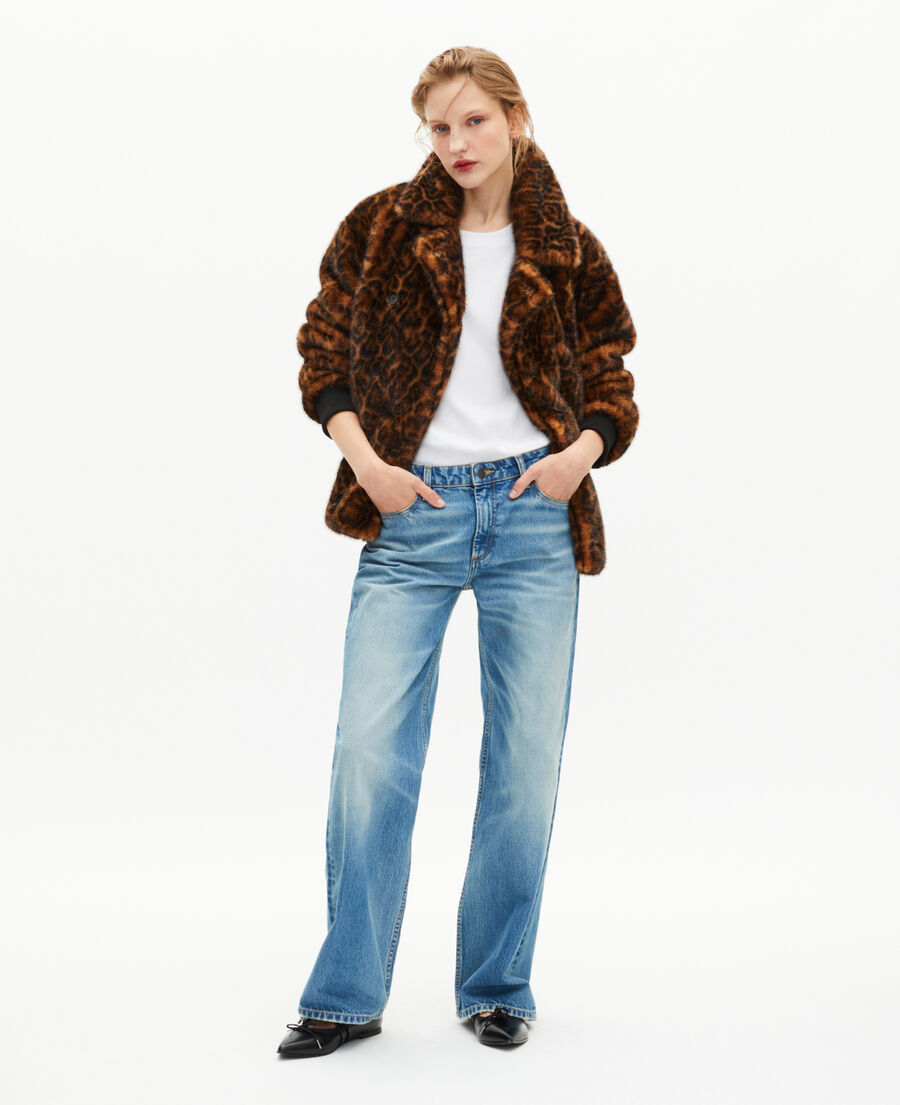 The Kooples DAMEN LEOPARD mantel in pelzoptik mit leopardenmuster
