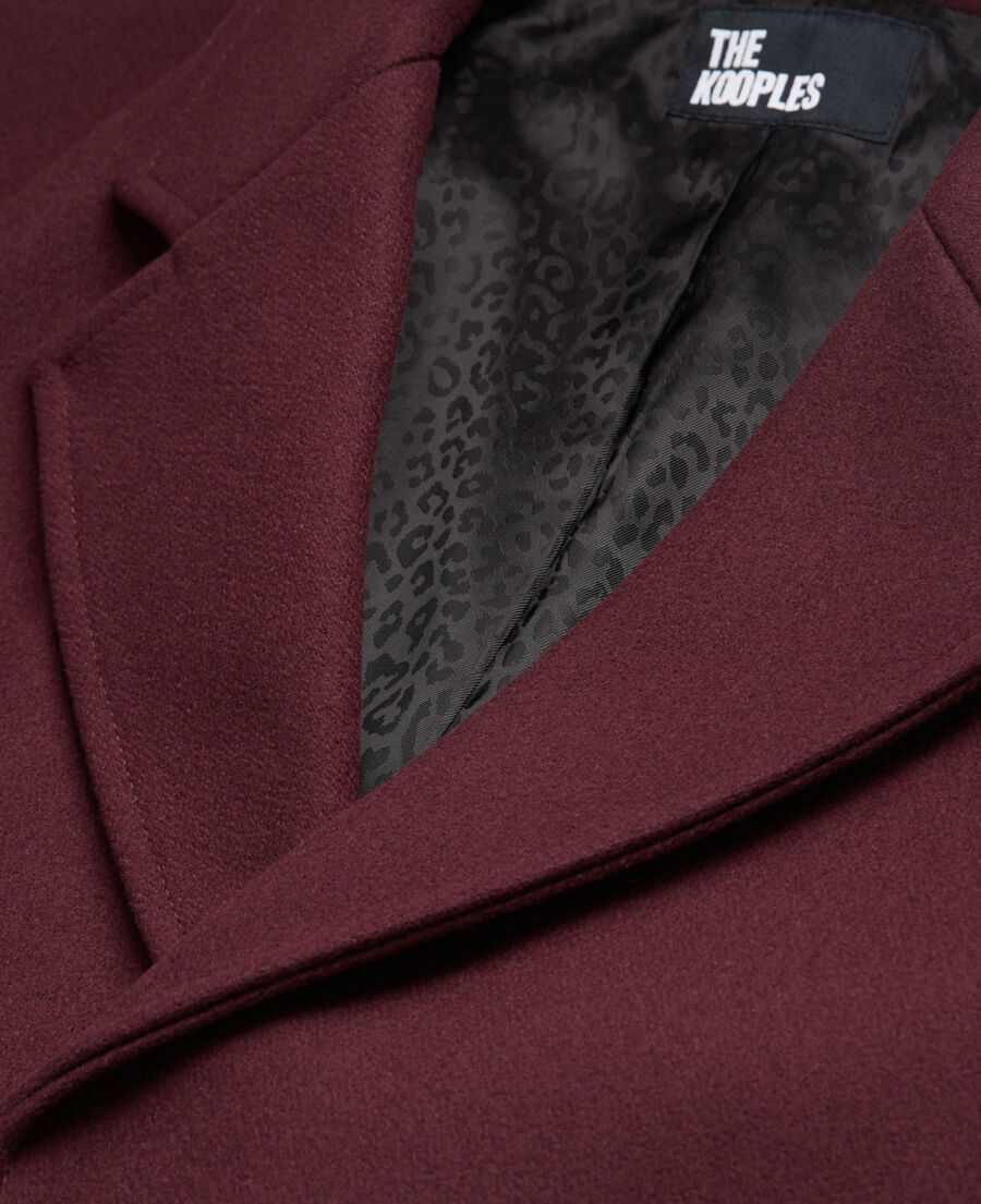 Burgundy wool coat | The Kooples - UK