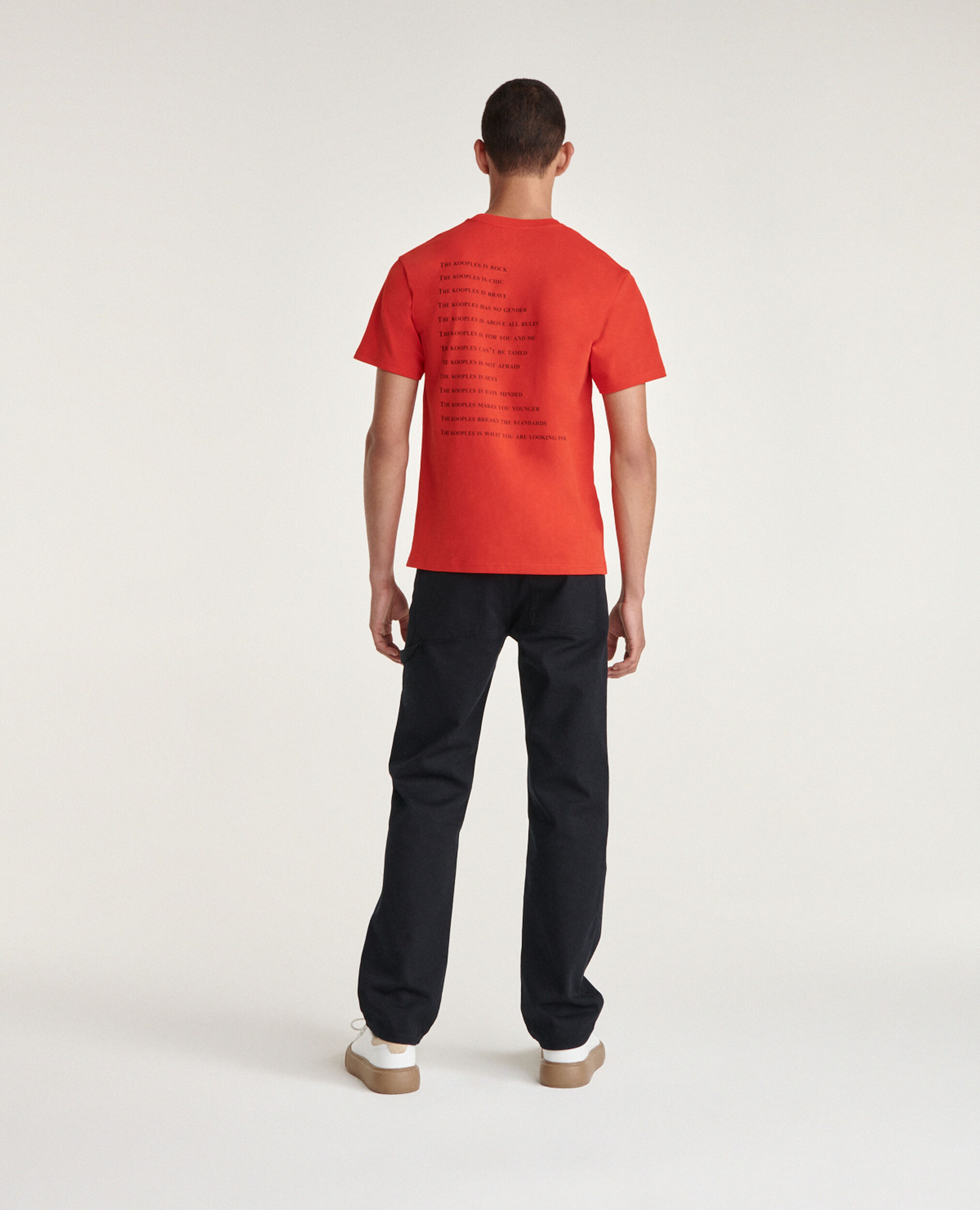 Red cotton t-shirt what is, RED, hi-res image number null