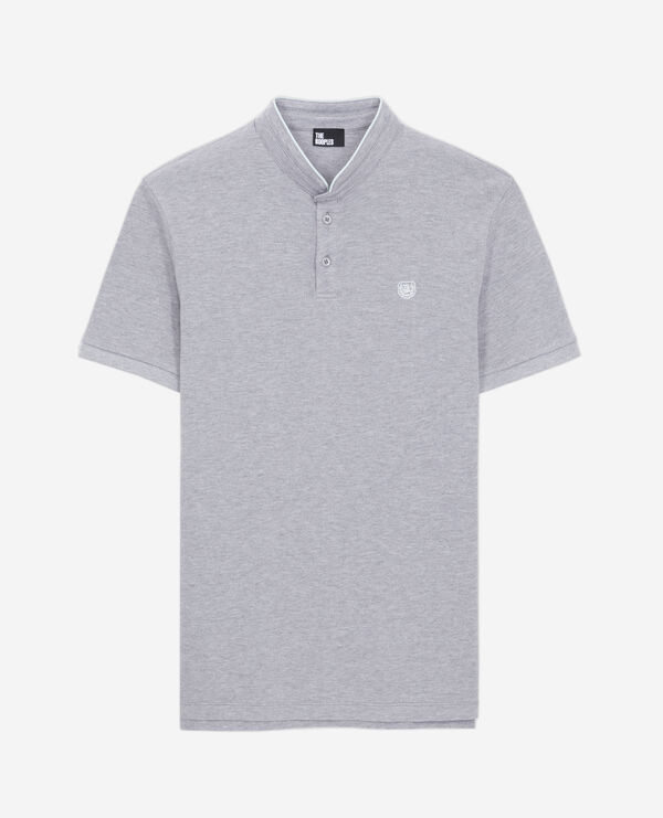 grey cotton polo t-shirt