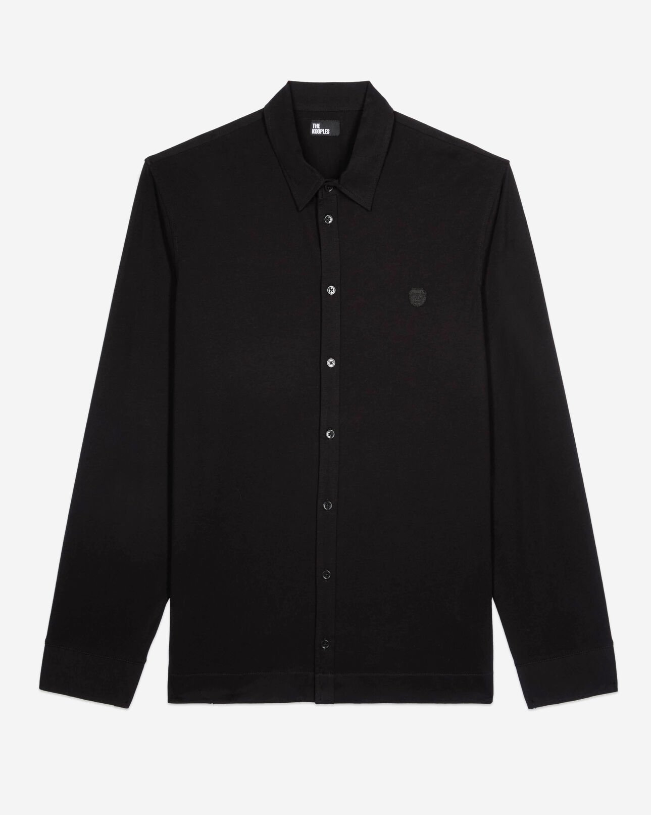 The Kooples MEN BLACK WASHED black shirt-style long-sleeved t-shirt