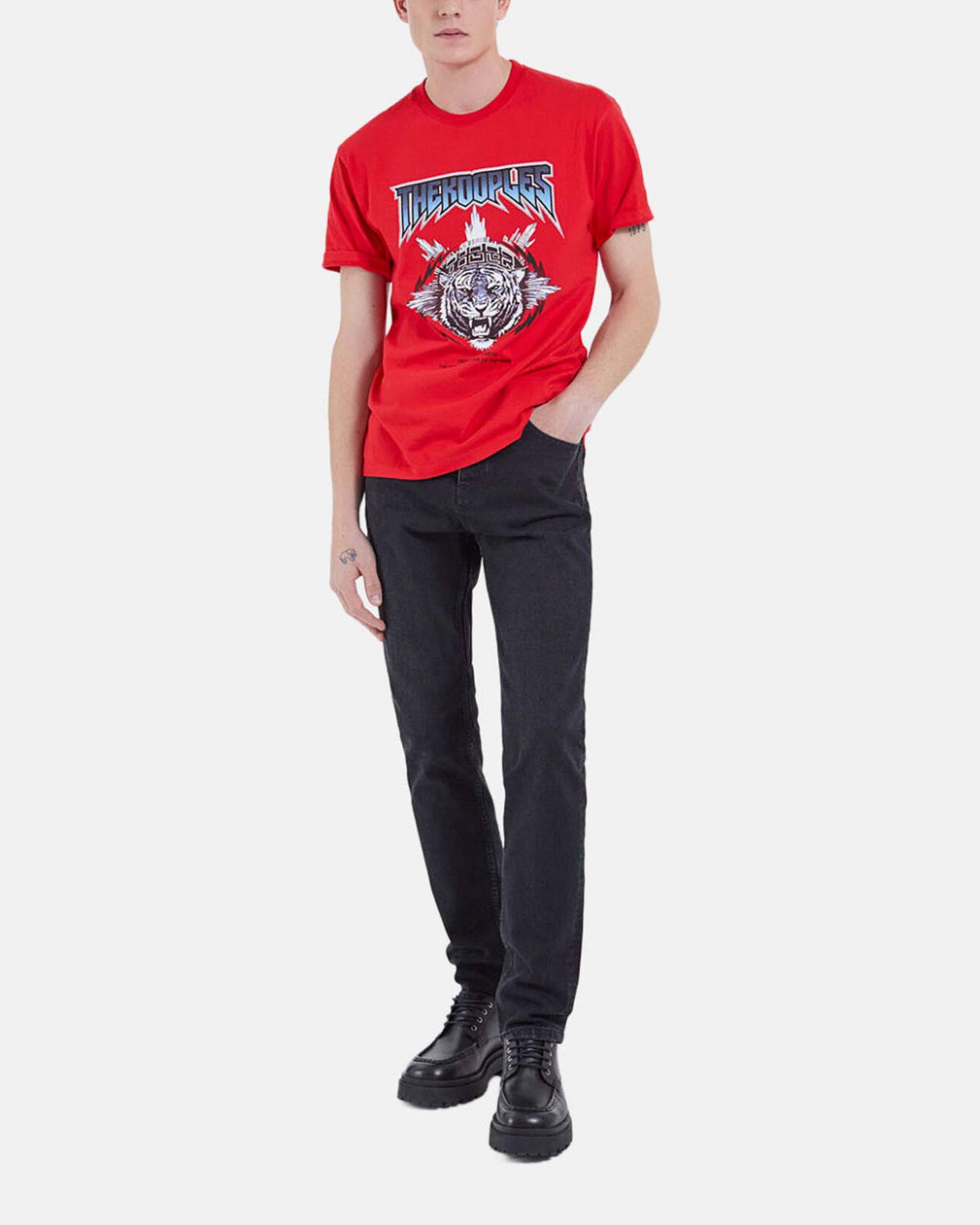 The Kooples MEN RED tiger t-shirt