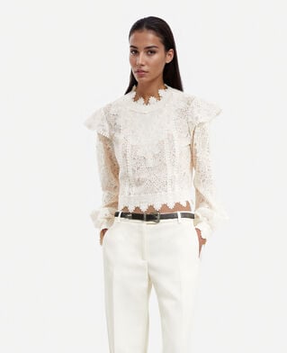 The Kooples FEMME ECRU top en dentelle écru