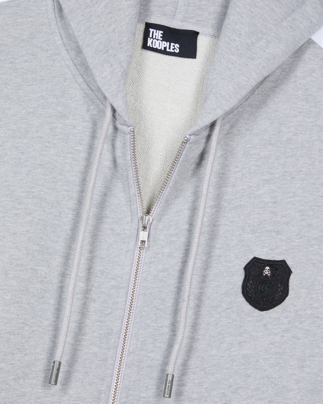 The Kooples MEN GREY MELANGE grey blazon hoodie