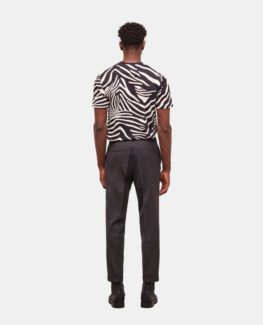 The Kooples MEN BLACK GREY houndstooth wool suit pants