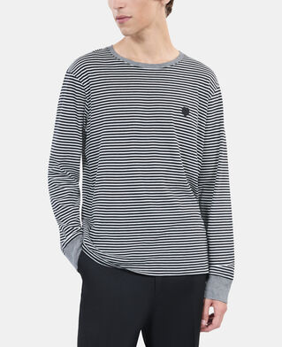 The Kooples MEN BLACK / WHITE striped long-sleeved t-shirt