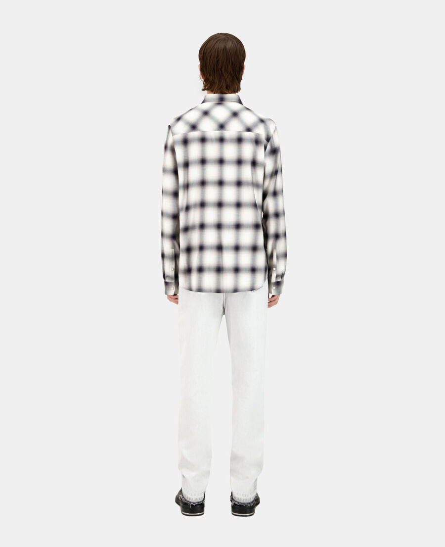 The Kooples MEN BLACK GREY WHITE checked shirt