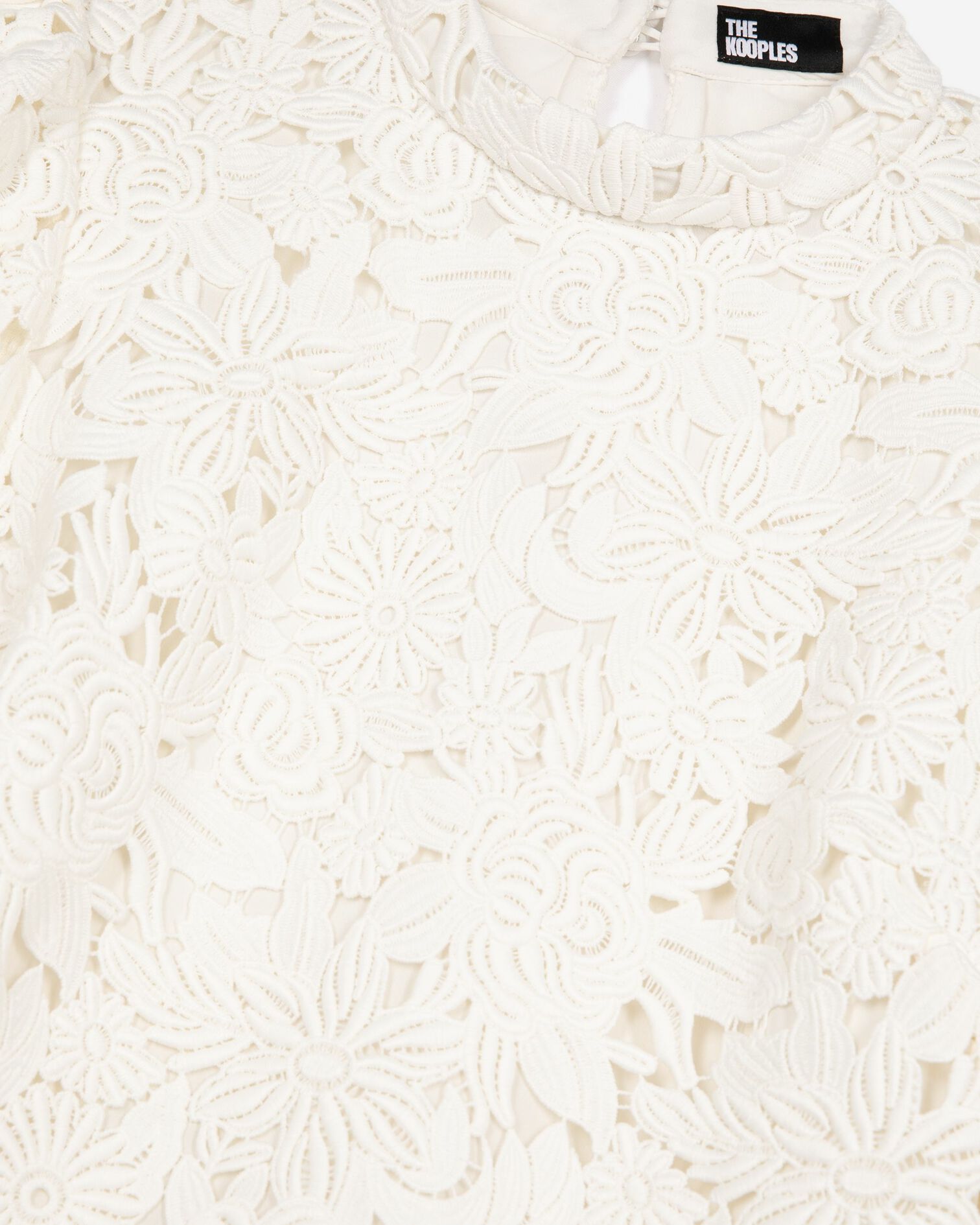 Kurzes Kleid aus ecrufarbener Blumenspitze, ECRU, hi-res image number null